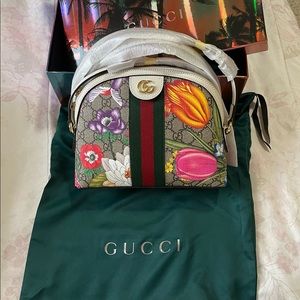 GUCCI GG OPHIDIA HANDBAG FLORAL